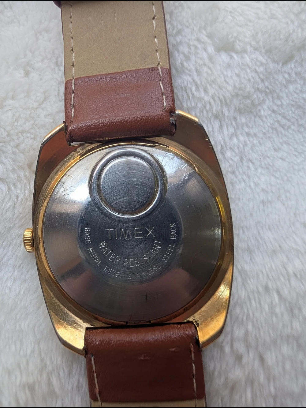 Vintage Timex Electric Dynabeat Brown Dial Gold Tone Men’s Watch Parts Repair